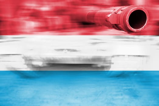 military strength theme,motion blur tank with luxembourg flag