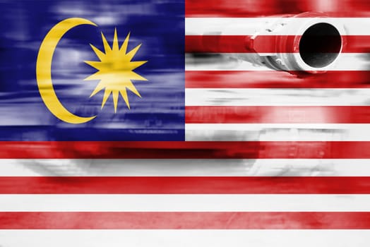 military strength theme,motion blur tank with malaysia flag