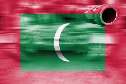 military strength theme,motion blur tank with maldives flag