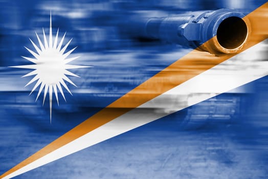 military strength theme,motion blur tank with marshall islands flag