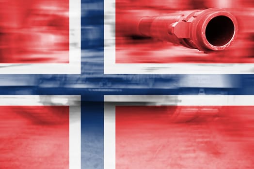 military strength theme,motion blur tank with norway flag