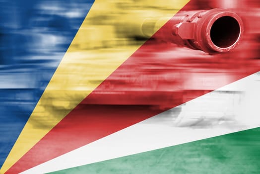 military strength theme,motion blur tank with seychelles flag