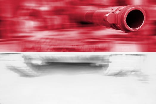 military strength theme,motion blur tank with monaco flag