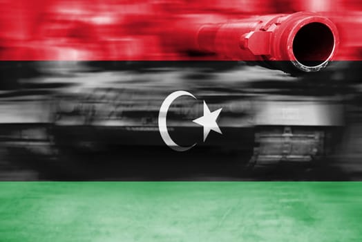 military strength theme,motion blur tank with flag