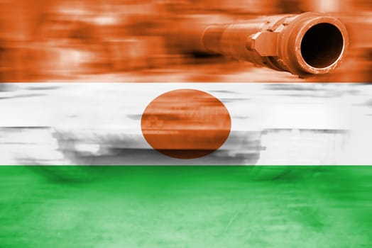 military strength theme,motion blur tank with niger flag