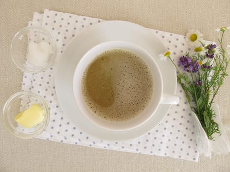 Butter coffee with butter and coconut oil