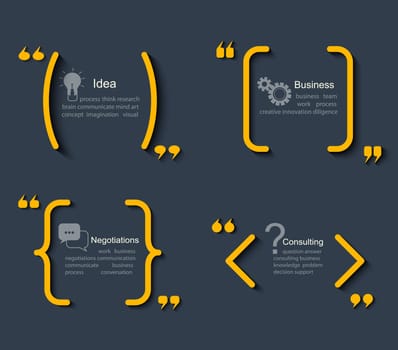 Set of templates quotes. For business, information and text. Print design. Quote form. Vector illustration.