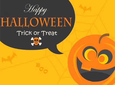 Poster, banner or background for Halloween Party Night, vector illustration.