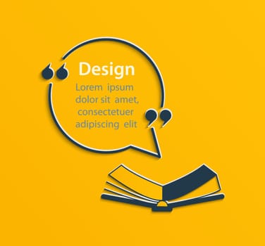 Square bubble - template for the quotes from the book, vector illustration.