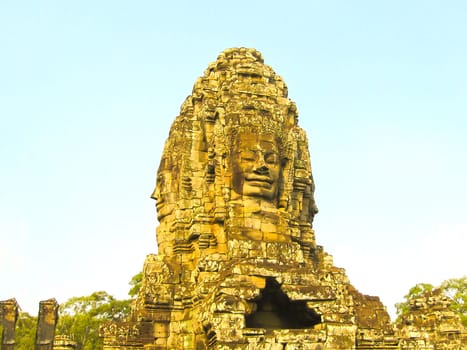 The Bayon stone faces of the people, Siem reap, Cambodia, was inscribed on the UNESCO World Heritage List in 1992.