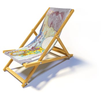 Folding deck chair with 10 English pounds