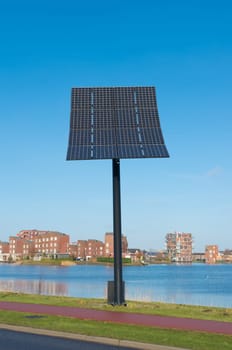 Entrance of Heerhugowaard in the netherlands, the city of the sun. It is the largest energy neutral residential area in the world. It produces as much energy as it consumes using 3.75 megawatt photovoltaic solar panels and 3 wind turbines