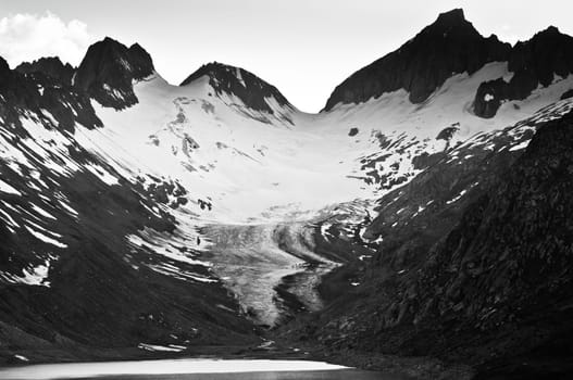 Grimselpass in Bernese Alps connects Bern and Valais