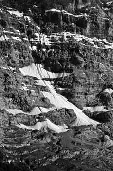 Swiss Alps - snow capped mountains and deep valleys, stunning view, breath-taking panorama