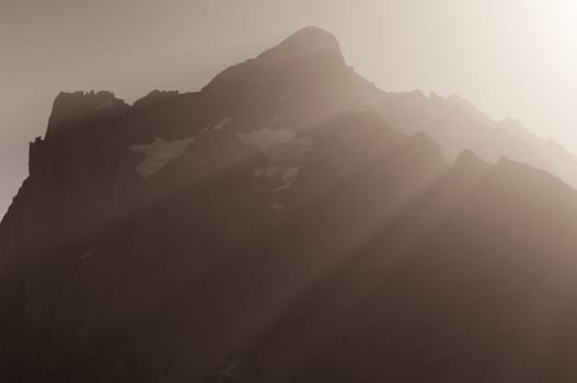 Swiss Alps - snow capped mountains and deep valleys, stunning view, breath-taking panorama