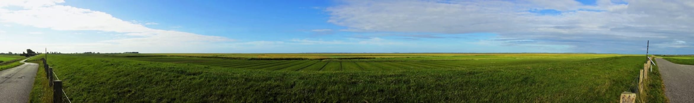 Panoramic view of the North Sea at low tide