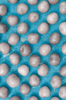 Arrangement of ripe cherries on blue textrured background, cherry pattern