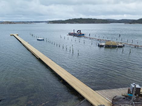 building a new jetty for the boat and for the people to take a bath or a swim