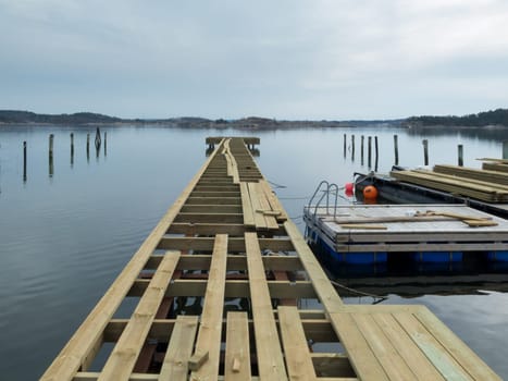 building a new jetty for the boat and for the people to take a bath or a swim
