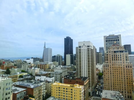 San Francisco Cityscape with Downtown Skyscrapers in a Distance. San Francisco, California, USA. San Francisco