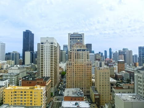 San Francisco Cityscape with Downtown Skyscrapers in a Distance. San Francisco, California, USA. San Francisco