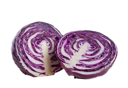 purple cabbage isolated on white background