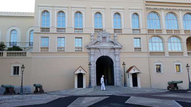 Monaco-Ville, Monaco - October 4, 2016: View of the Prince's Palace of Monaco, French Riviera in the South of France