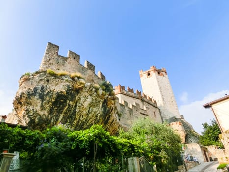 Malcesine, Italy - September 21, 2014: Medieval Scaligero Castle in Malcesine in Italy, lake Garda