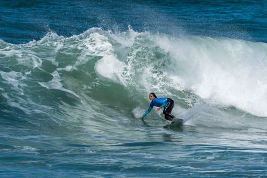 CASCAIS, PORTUGAL - SEPTEMBER 28, 2016: Malia Manuel (HAW) during the 2016 Cascais Women's Pro at Guincho's Beach - Cascais, Portugal.