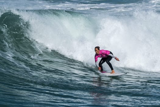 CASCAIS, PORTUGAL - SEPTEMBER 28, 2016: Sally Fitzgibbons (AUS) during the 2016 Cascais Women's Pro at Guincho's Beach - Cascais, Portugal.