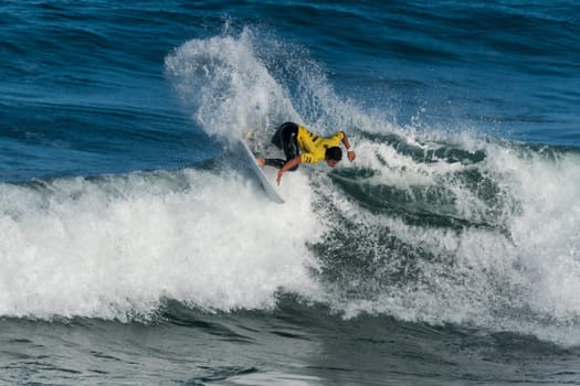 CASCAIS, PORTUGAL - SEPTEMBER 28, 2016: Mihimana Braye (PYF) during the 2016 Billabong Pro Cascais at Guincho's Beach - Cascais, Portugal.