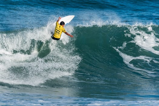 CASCAIS, PORTUGAL - SEPTEMBER 28, 2016: Mihimana Braye (PYF) during the 2016 Billabong Pro Cascais at Guincho's Beach - Cascais, Portugal.