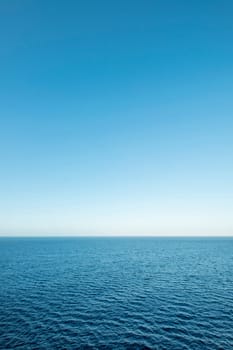 High view over an ocean horizon on a clear day