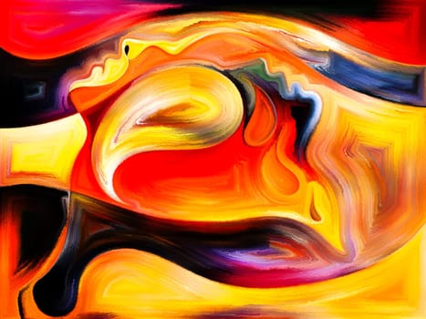 Inner Dialog series. Backdrop of  human profiles and vivid paint shapes to complement your design on the subject of emotions, relationships, human drama, spirituality and design