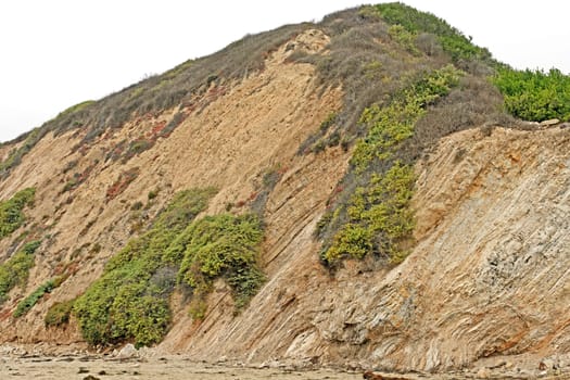 Dramatic Bluff on the Coast on Burro Arroyo Beach in Santa Barbara, California