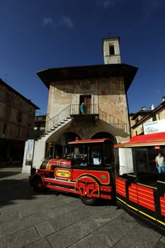 The Square in the Fishingvillage of Orta on the Lake Orta in the Lombardia in north Italy.