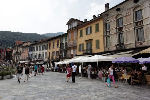 The old Town of Cannobio on the Lago maggiore in the Lombardia in north Italy.
