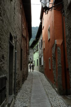 The old Town of Cannobio on the Lago maggiore in the Lombardia in north Italy.