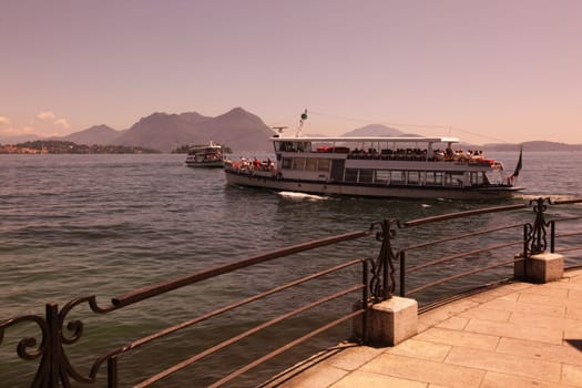 The isalnd of Isla Pescatori on the Lago maggiore in the Lombardia in north Italy.
