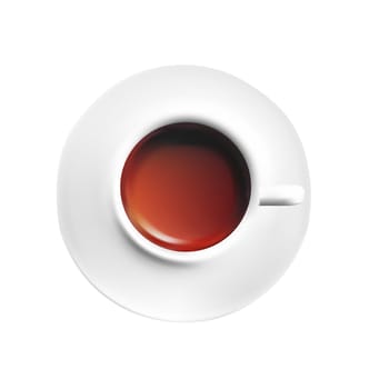 White porcelain Cup of black coffee on white background