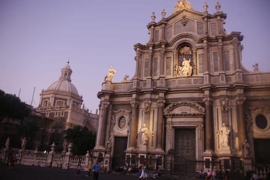 the Dom Sant Agata at the Piazza del Duomo in the old town of Catania in Sicily in south Italy in Europe.