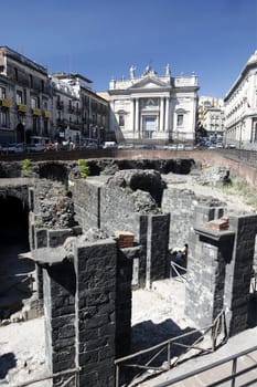 the city centre in the old Town of Catania in Sicily in south Italy in Europe.