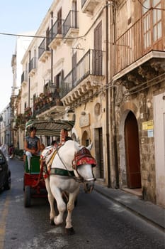 the old Town of Siracusa in Sicily in south Italy in Europe.