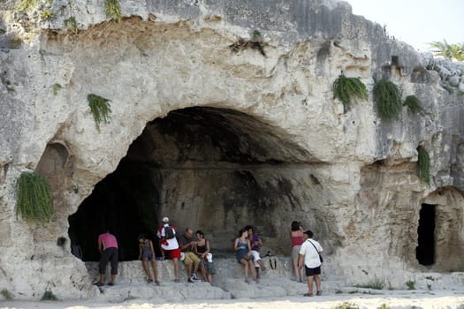 the Grotta dei Cordari near the town of Siracusa in Sicily in south Italy in Europe.