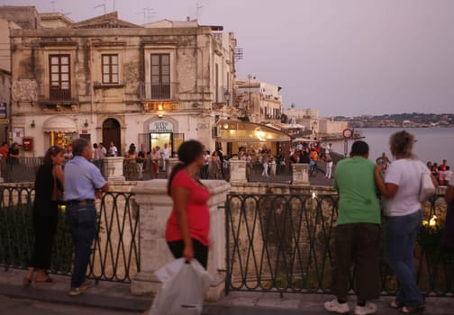 the old Town of Siracusa in Sicily in south Italy in Europe.