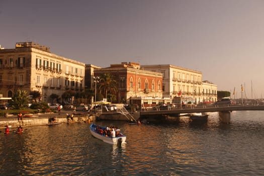 the old Town of Siracusa in Sicily in south Italy in Europe.