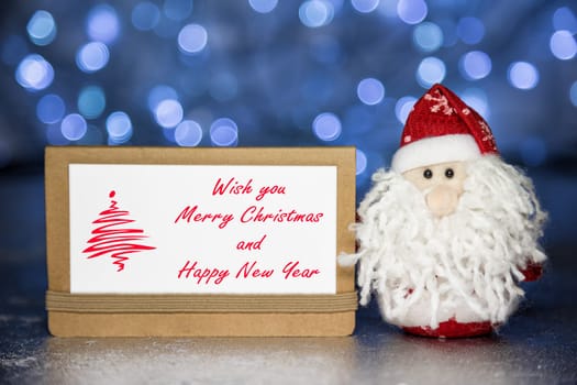 Santa Claus or Father Frost and Christmas greeting card