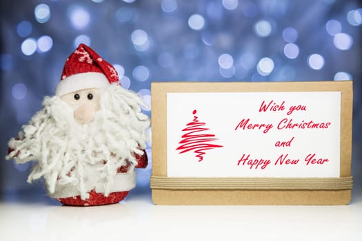 Santa Claus or Father Frost and Christmas greeting card