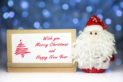 Santa Claus or Father Frost and Christmas greeting card