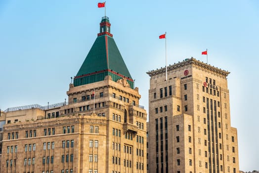 Shanghai, China - April 7, 2013 Peace Hotel and Bank of China buidings at the city of Shanghai in China on april 7th, 2013